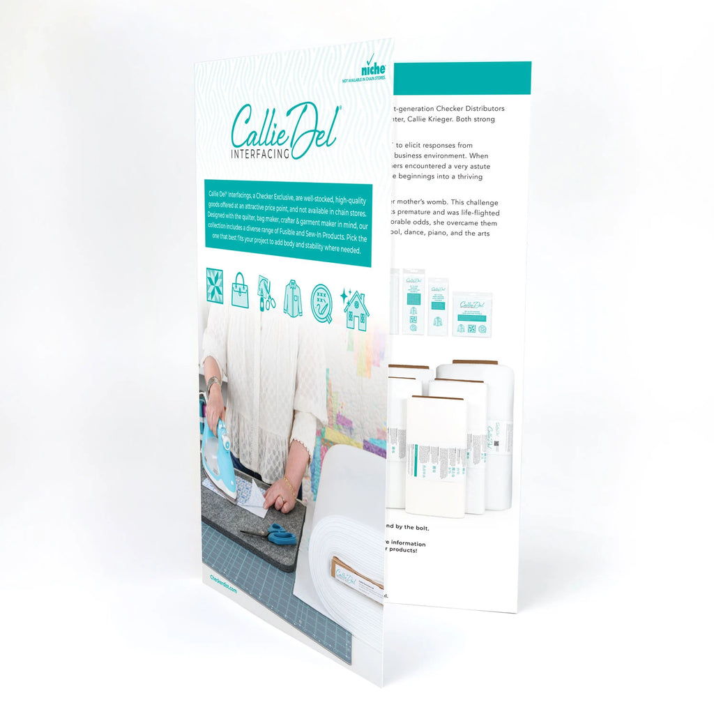 Callie Del® Tri-Fold Swatch Card
