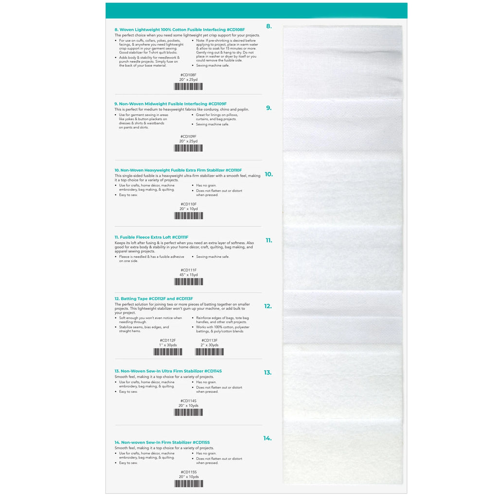 Callie Del® Tri-Fold Swatch Card