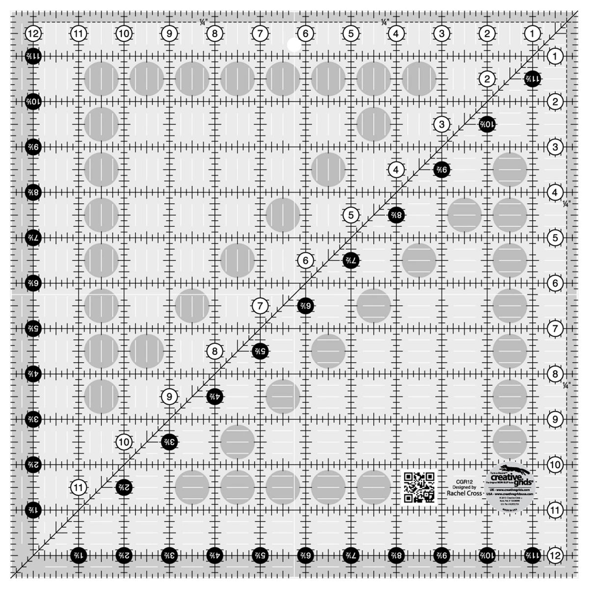 Creative Grids® Quilt Ruler 12-1/2in x 12-1/2in Square