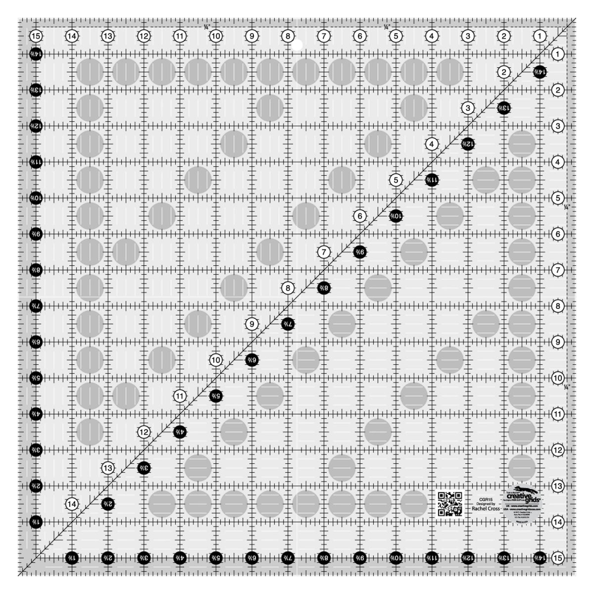 Creative Grids® Quilt Ruler 15-1/2in x 15-1/2in Square