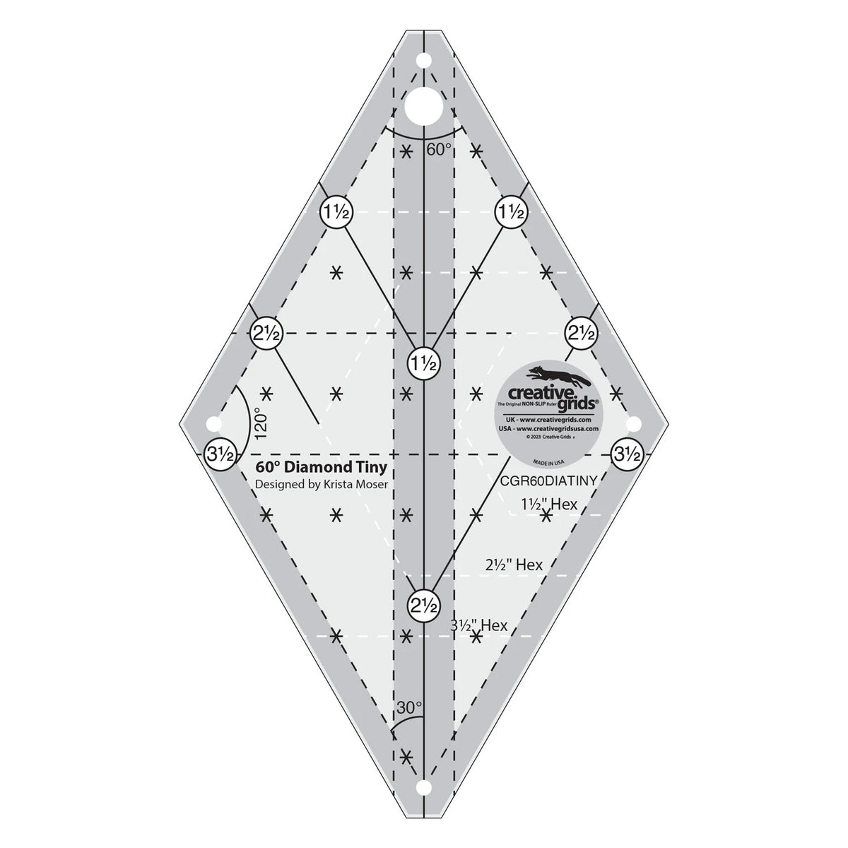 Creative Grids® Quilt Ruler 60 Degree Tiny Diamond
