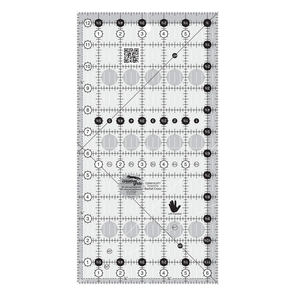 Creative Grids® Left Handed Quilt Ruler 6-1/2in x 12-1/2in Rectangle