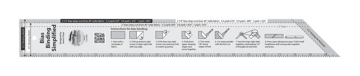 Creative Grids® Quilt Ruler Bias Binding Simplified