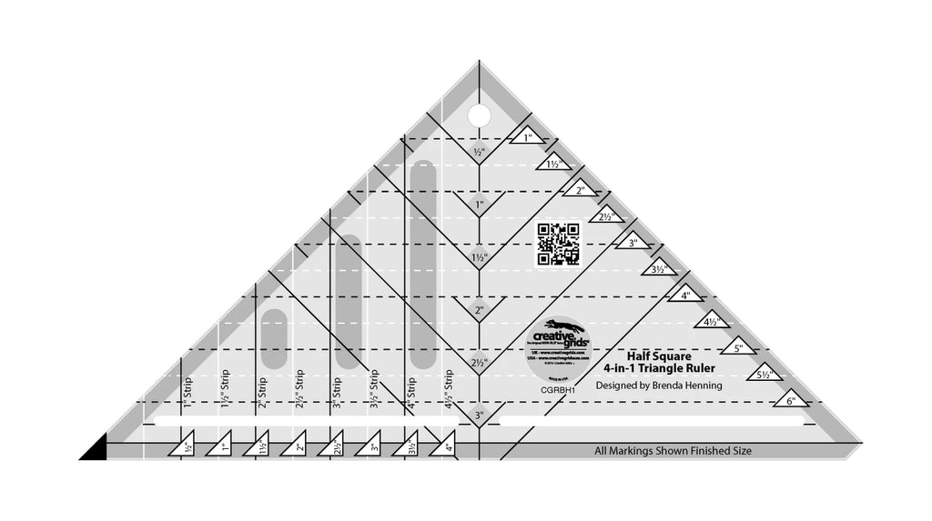 Creative Grids® Quilt Ruler Half-Square 4-in-1 Triangle