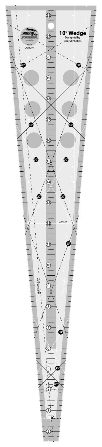 Creative Grids® Quilt Ruler 10 Degree Wedge