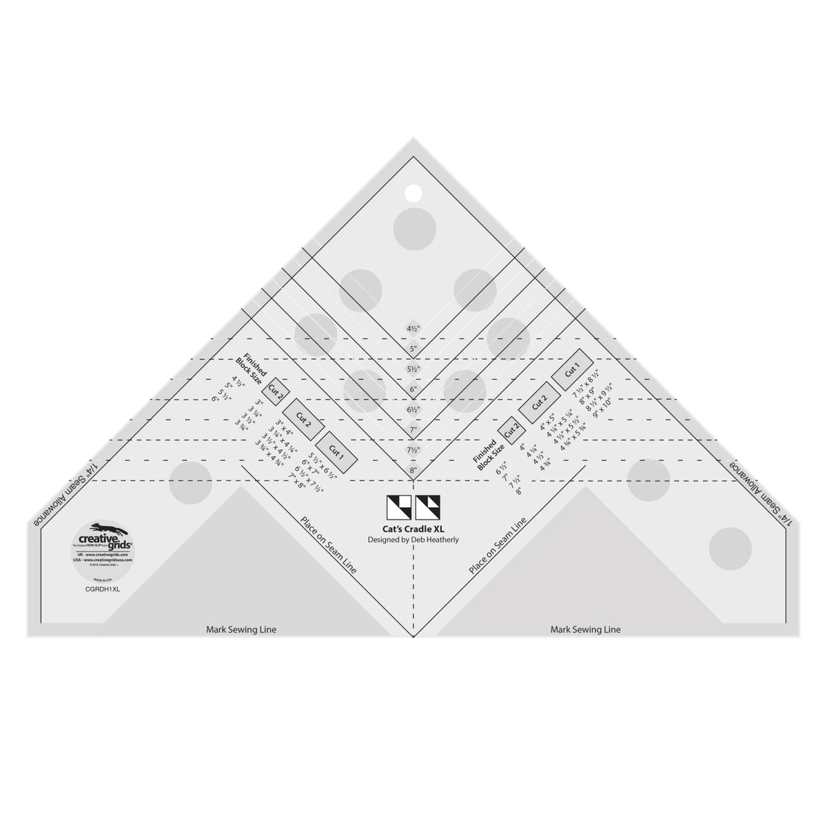 Creative Grids® Quilt Ruler Cat's Cradle Ruler XL Tool