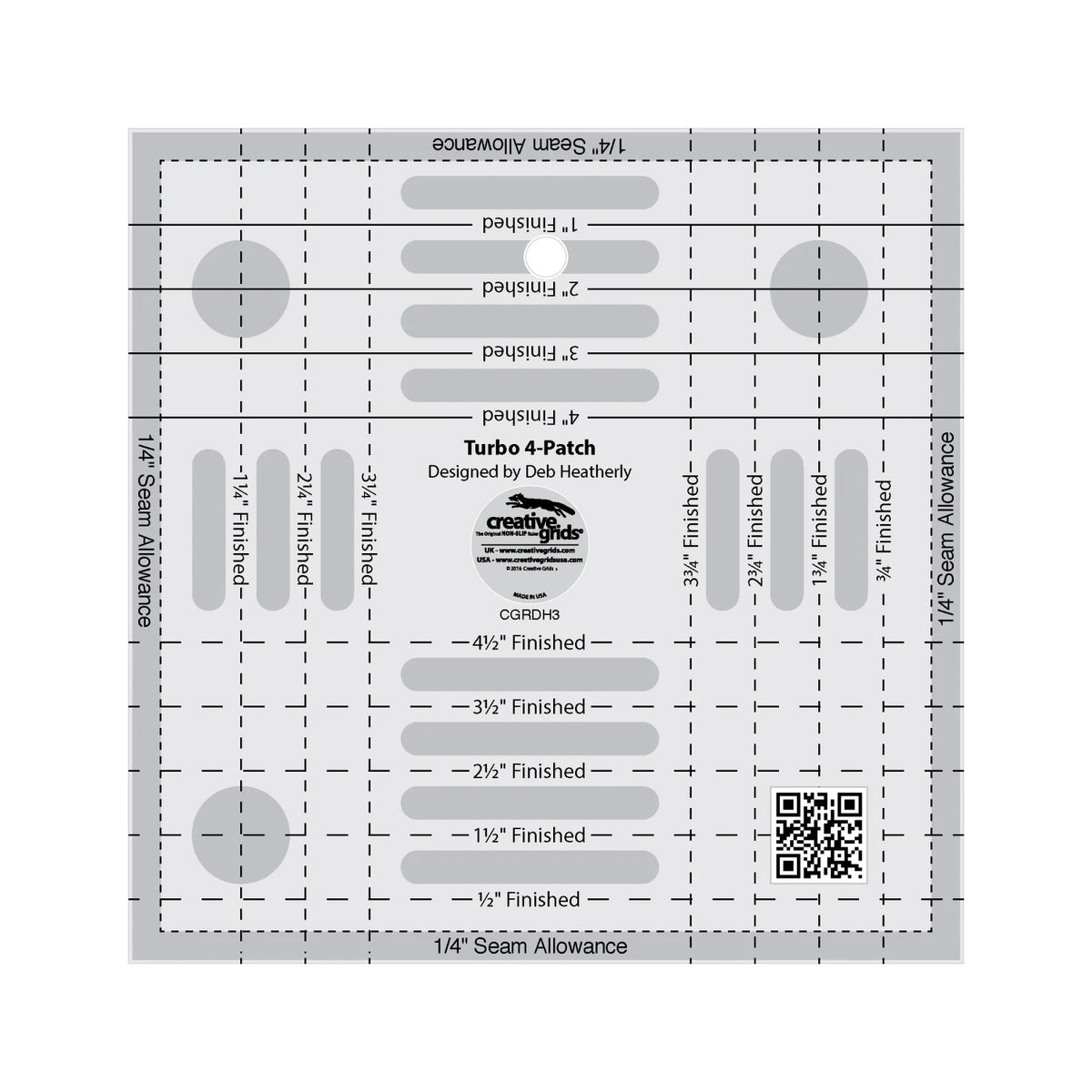Creative Grids® Quilt Ruler Turbo 4-Patch Template