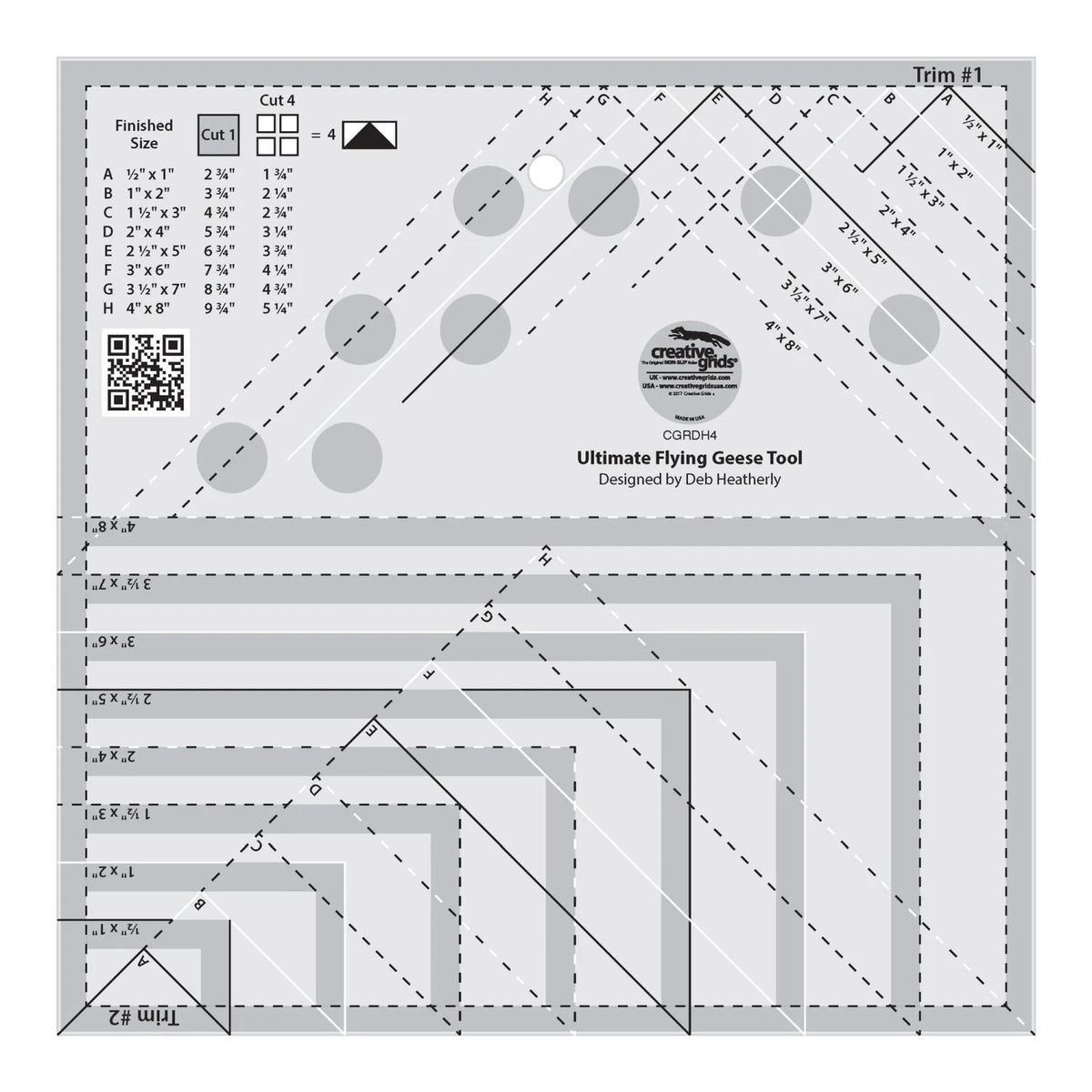 Creative Grids® Quilt Ruler Ultimate Flying Geese Tool