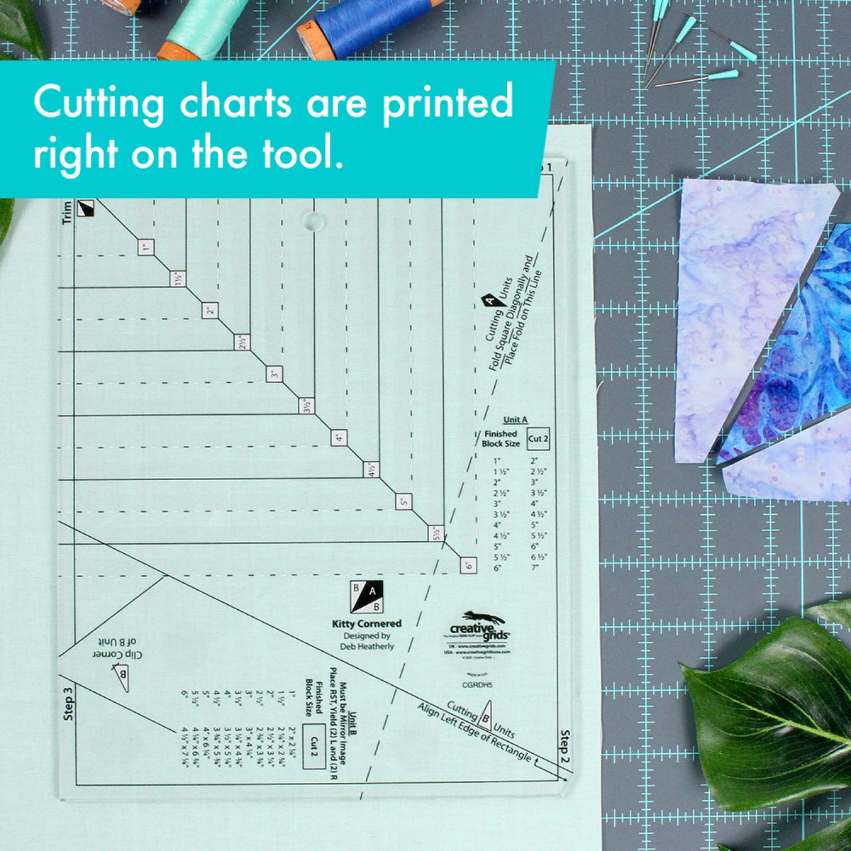 Creative Grids® Quilt Ruler Kitty Cornered