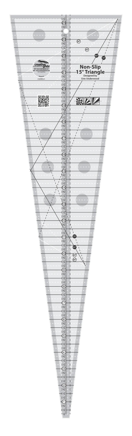 Creative Grids® Quilt Ruler 15 Degree Triangle