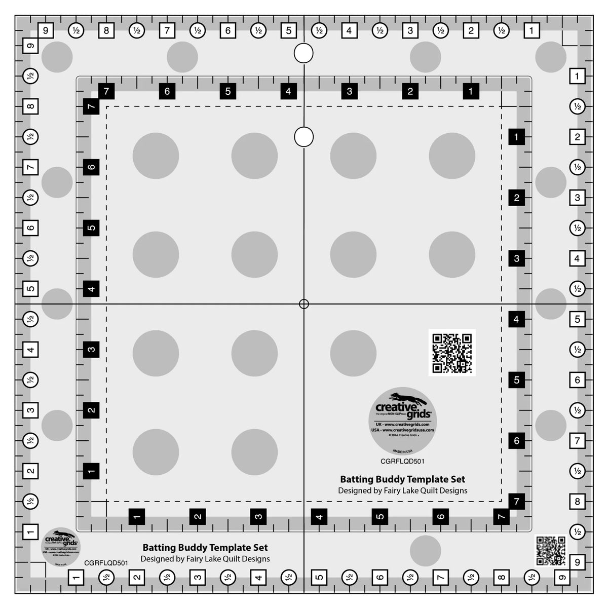 Creative Grids® Quilt Ruler Batting Buddy Template Set