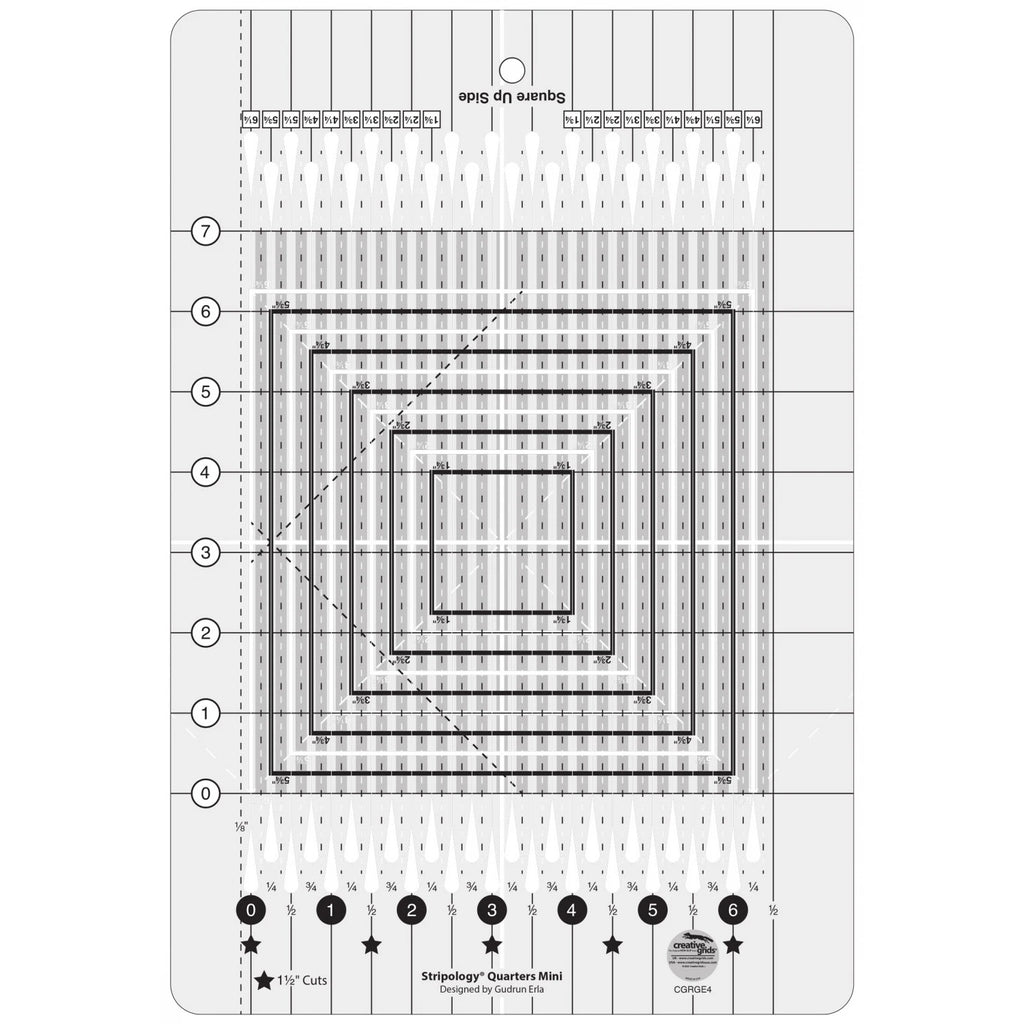 Creative Grids® Quilt Ruler Stripology® Quarters Mini