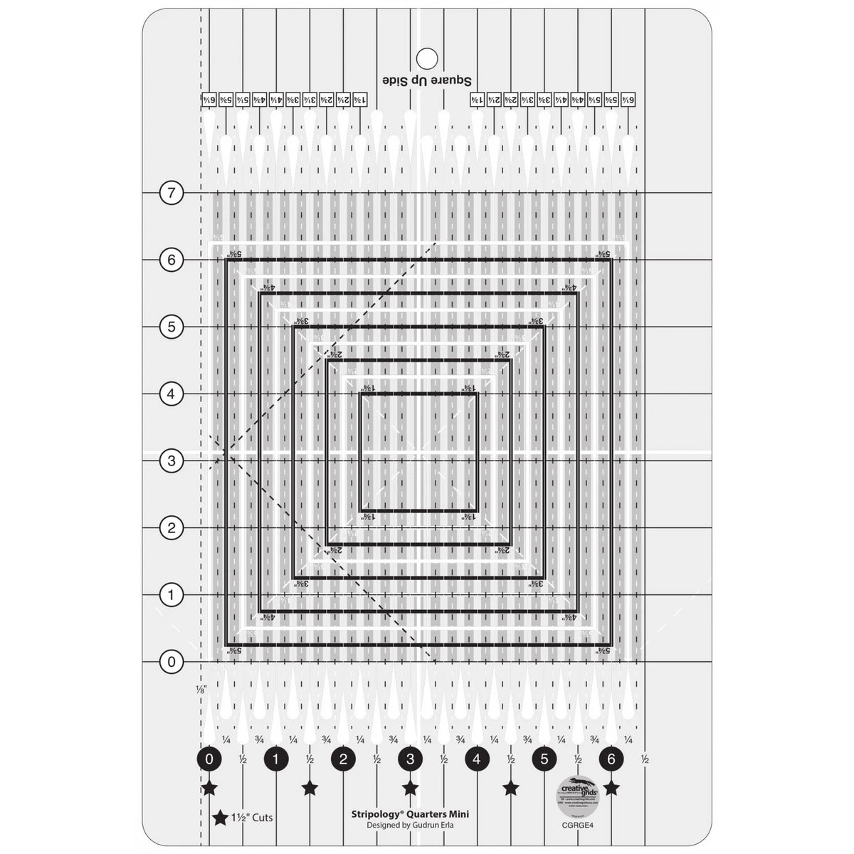 Creative Grids® Quilt Ruler Stripology® Quarters Mini