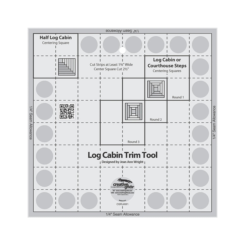 Creative Grids® Quilt Ruler Log Cabin Trim Tool for 8in Finished Blocks