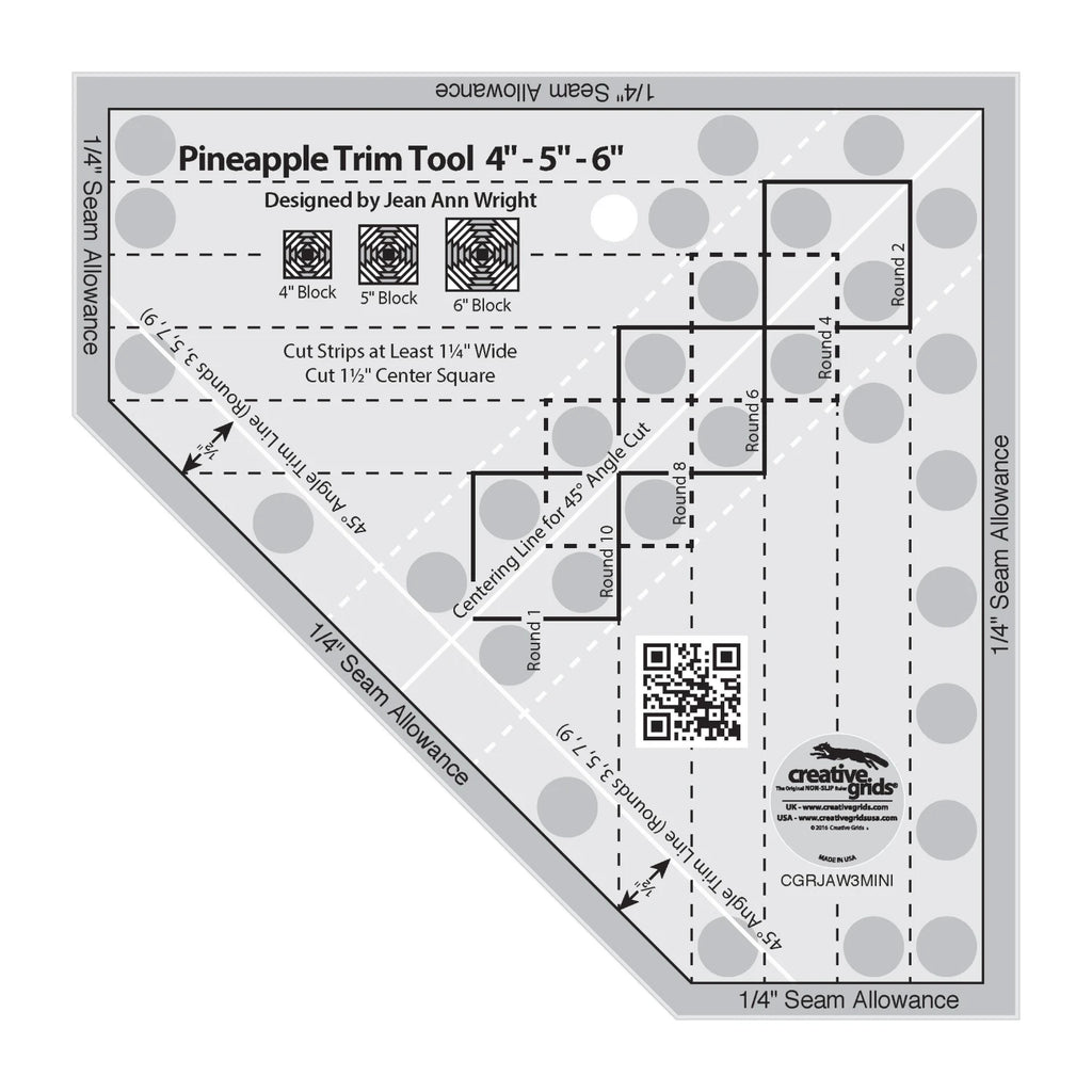 Creative Grids® Quilt Ruler Pineapple Trim Tool Mini