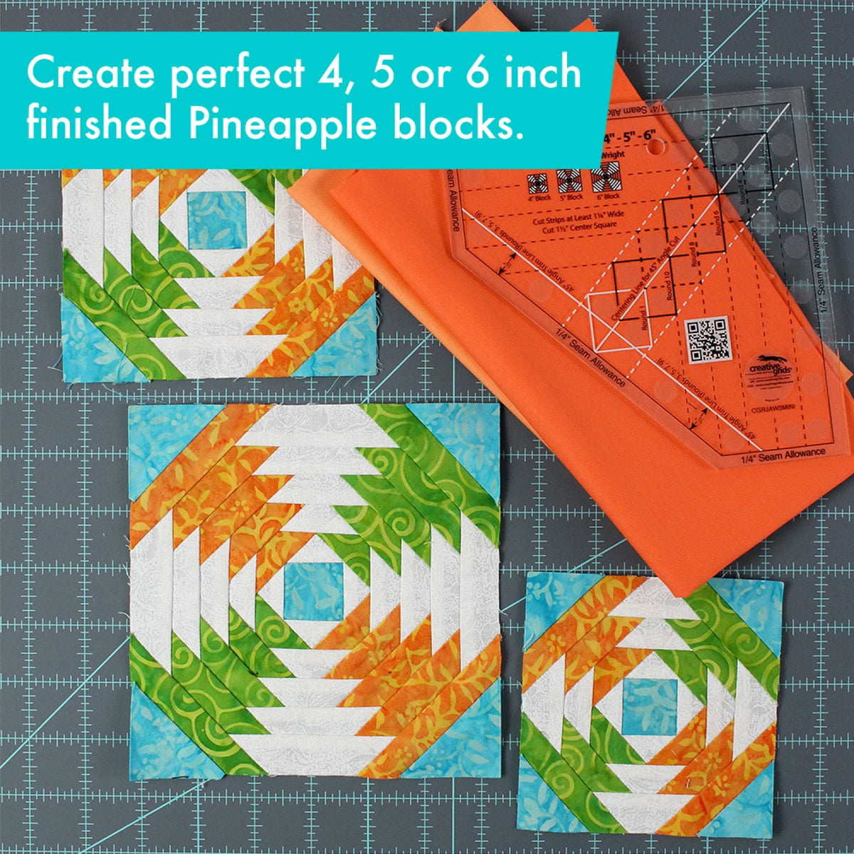 Creative Grids® Quilt Ruler Pineapple Trim Tool Mini