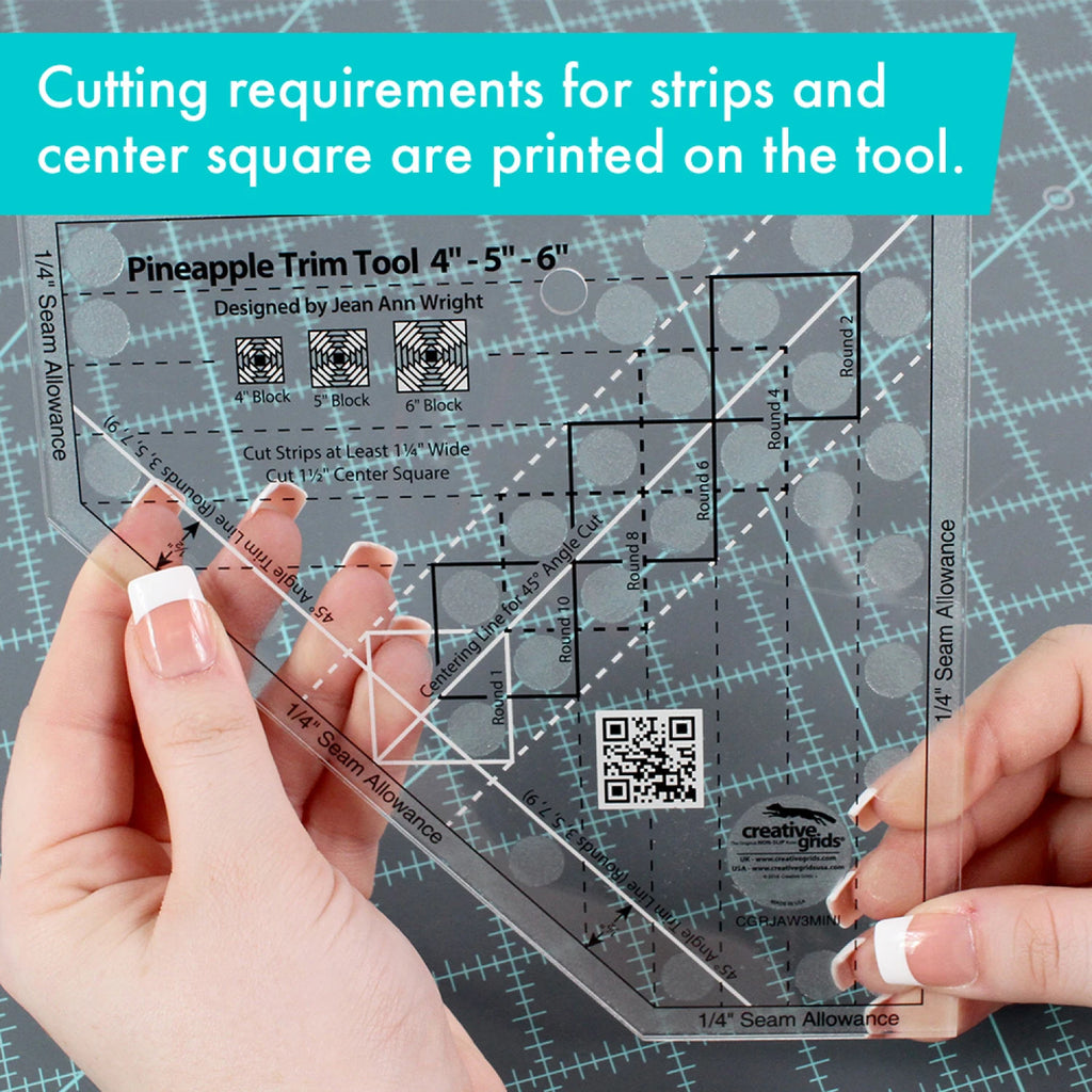 Creative Grids® Quilt Ruler Pineapple Trim Tool Mini