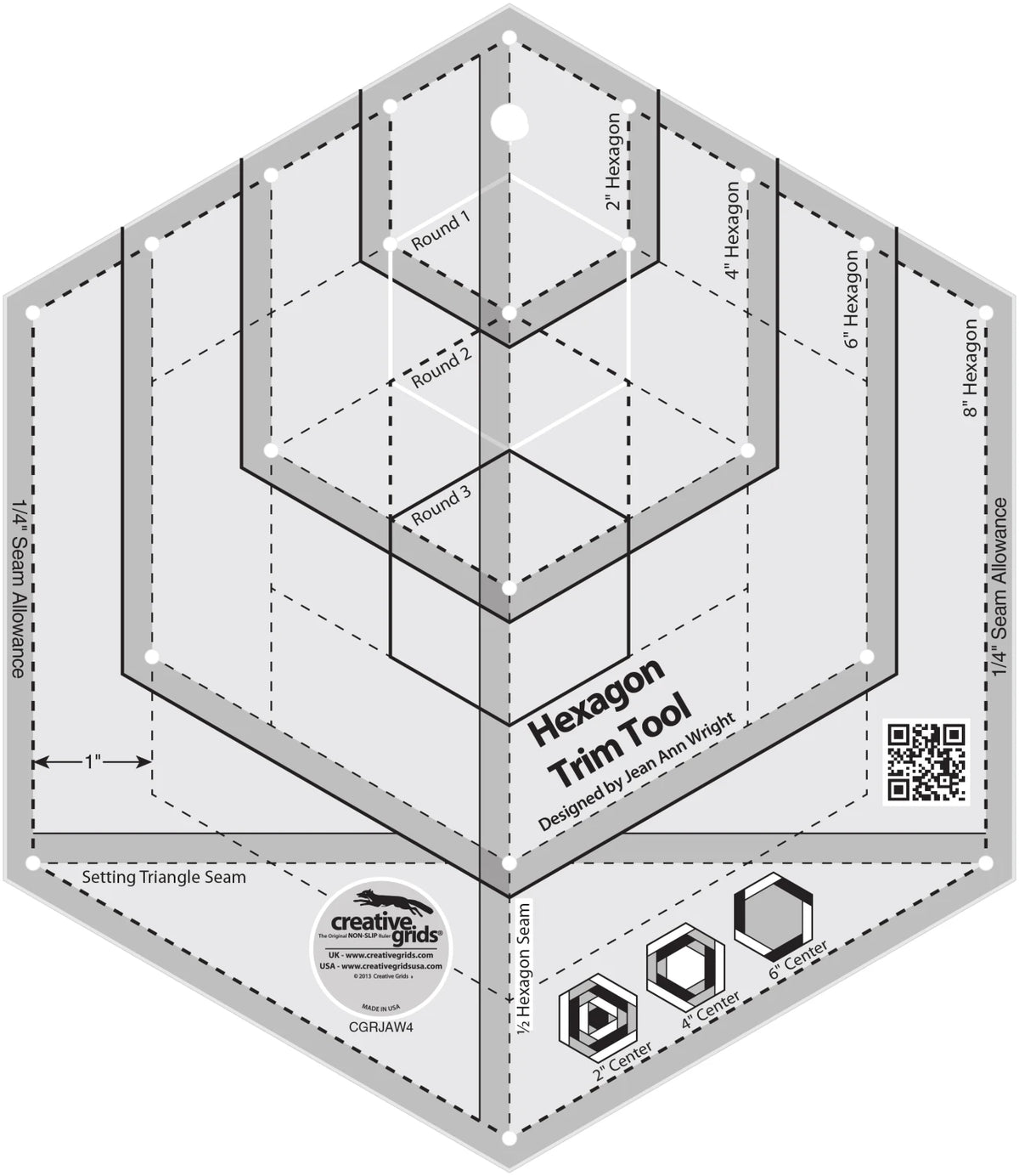 Creative Grids® Quilt Ruler Hexagon Trim Tool