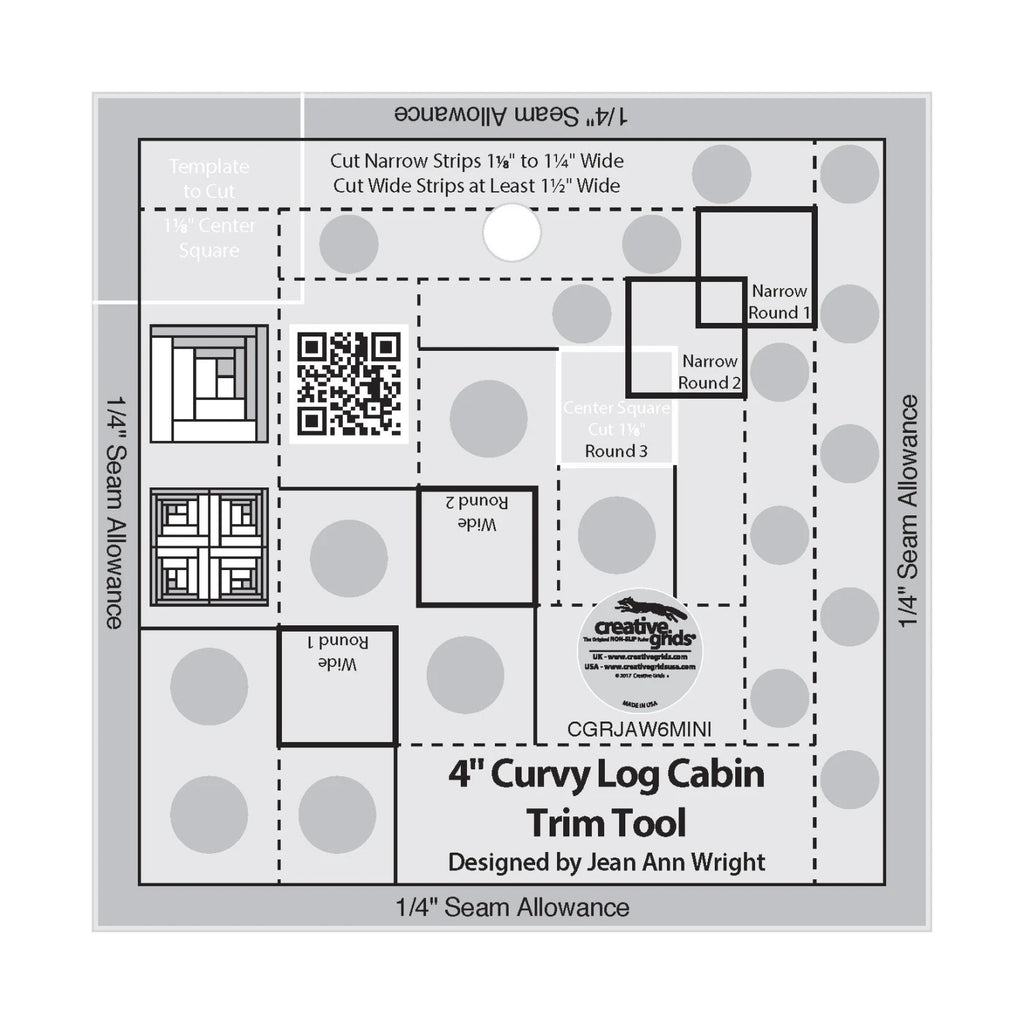 Creative Grids® Quilt Ruler 4in Curvy Log Cabin Trim Tool
