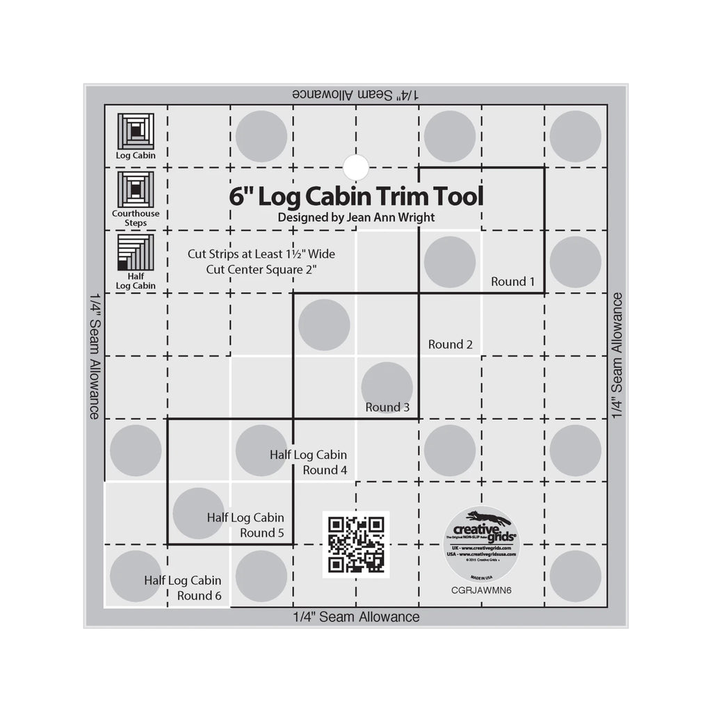 Creative Grids® Quilt Ruler 6in Log Cabin Trim Tool