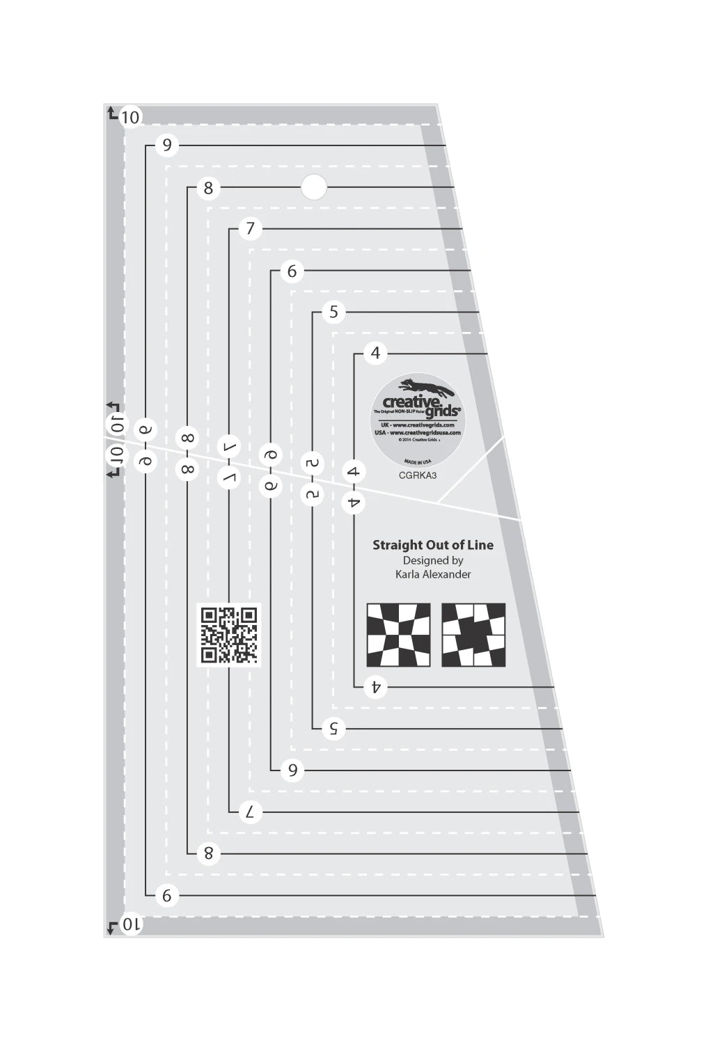 Creative Grids® Quilt Ruler Straight Out Of Line 6in x 10in