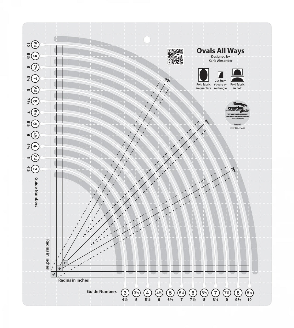 Creative Grids® Quilt Ruler Ovals All Ways
