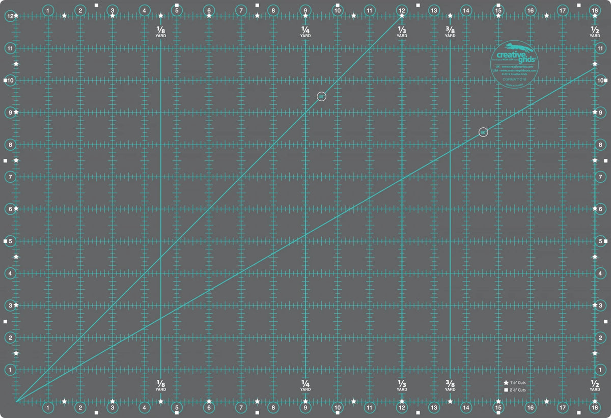 Creative Grids Self-Healing Double Sided Rotary Cutting Mat 12in x 18in
