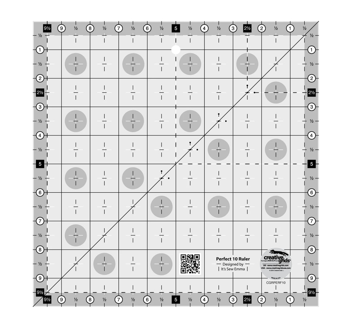 Creative Grids® Quilt Ruler Perfect 10 Square