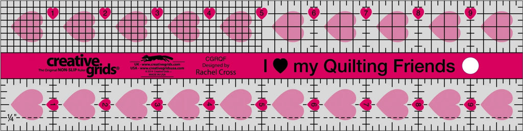 Creative Grids® I Love My Quilt Friends Quilt Ruler 2-1/2in x 10in Rectangle
