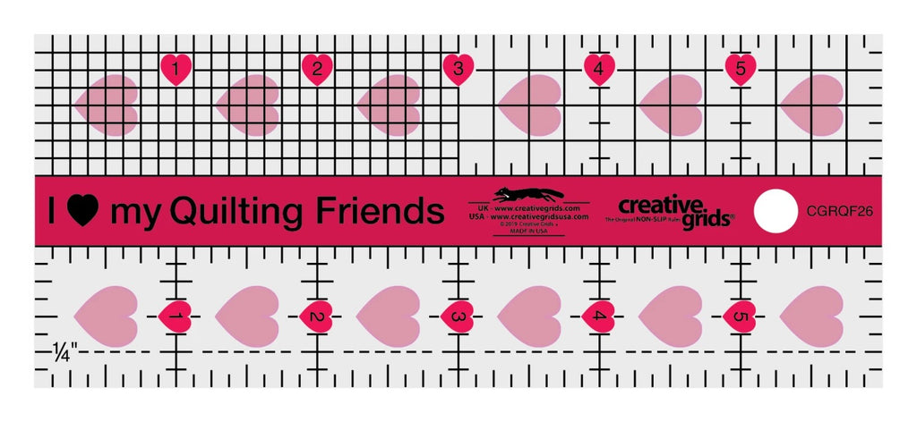 Creative Grids® I Love My Quilt Friends Mini Quilt Ruler 2-1/2in x 6in Rectangle