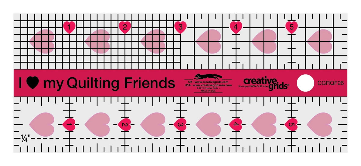 Creative Grids® I Love My Quilt Friends Mini Quilt Ruler 2-1/2in x 6in Rectangle
