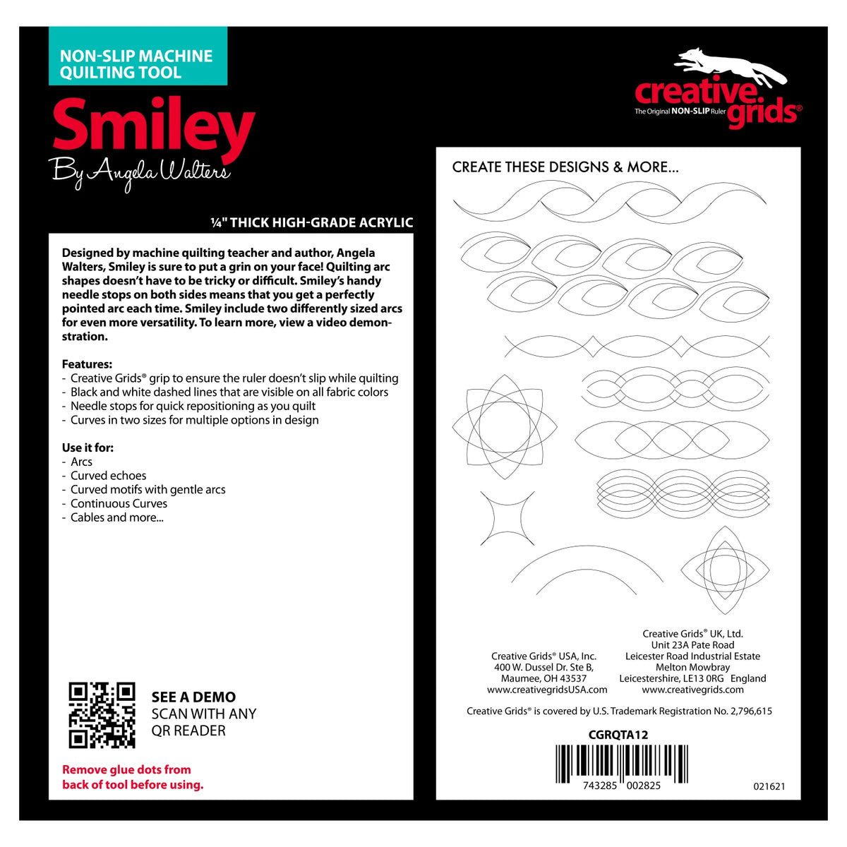 Creative Grids® Machine Quilting Tool Smiley