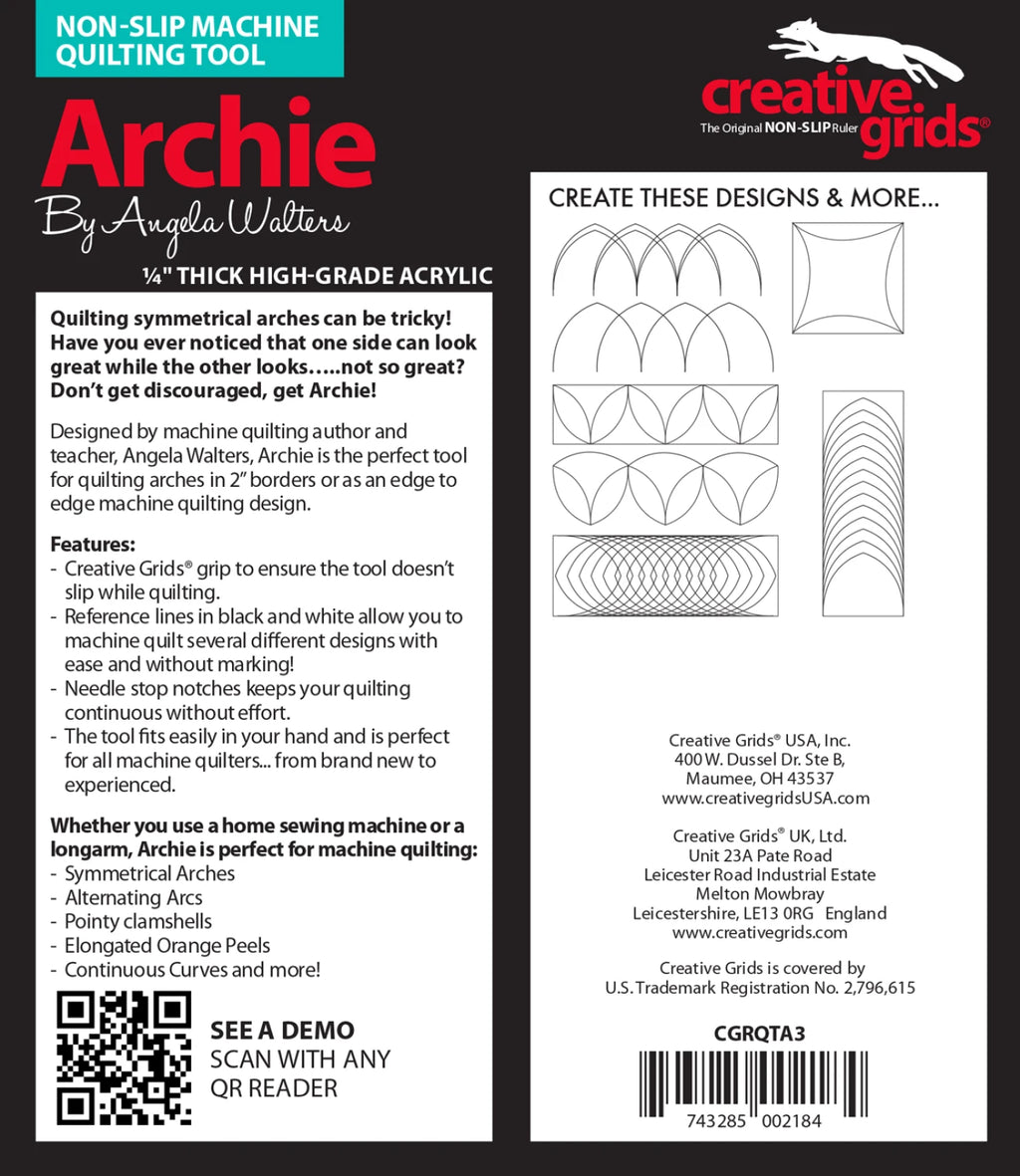 Creative Grids® Machine Quilting Tool Archie