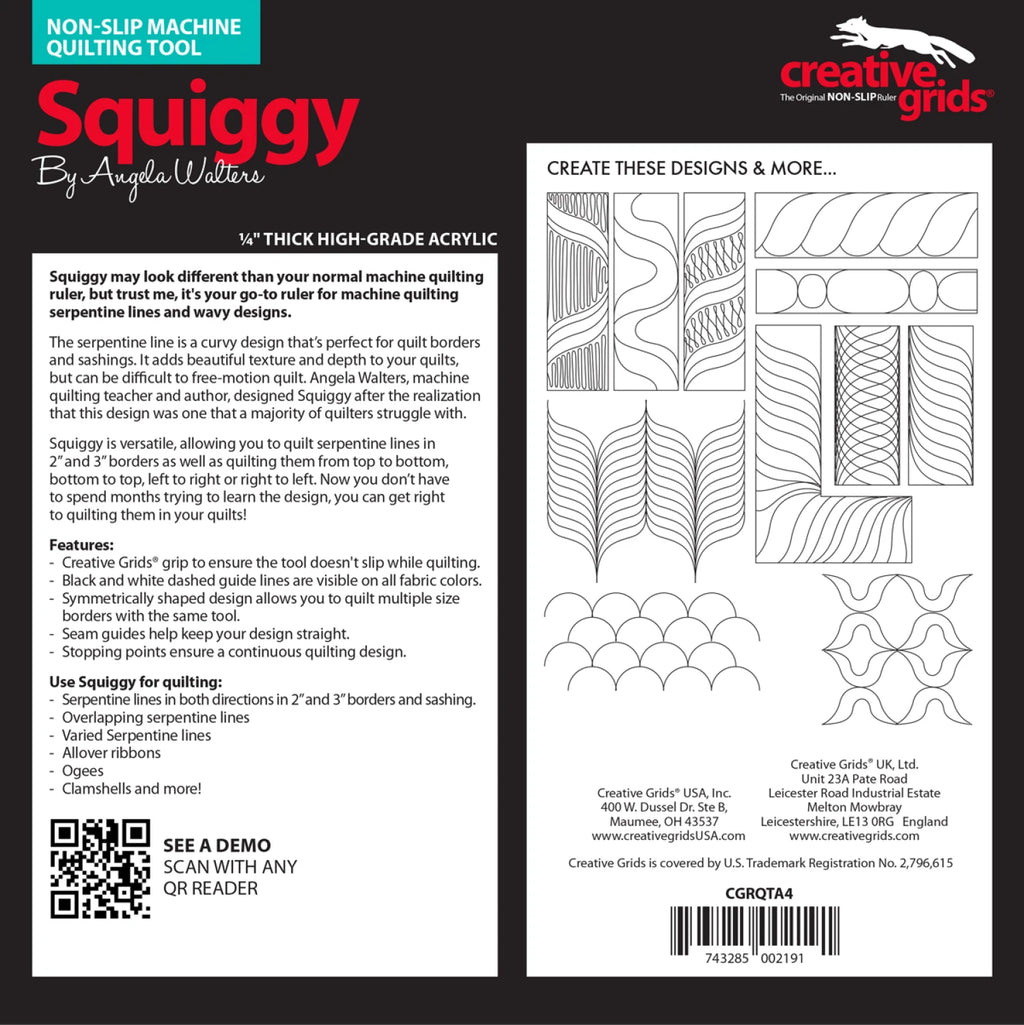 Creative Grids® Machine Quilting Tool Squiggy