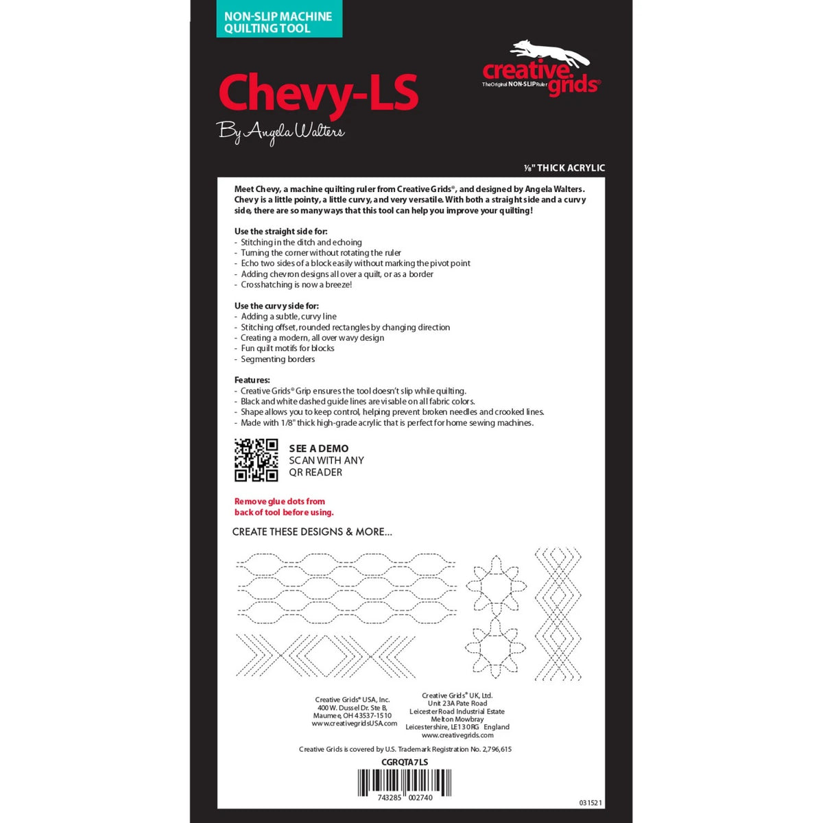 Creative Grids® Low Shank Machine Quilting Tool Chevy