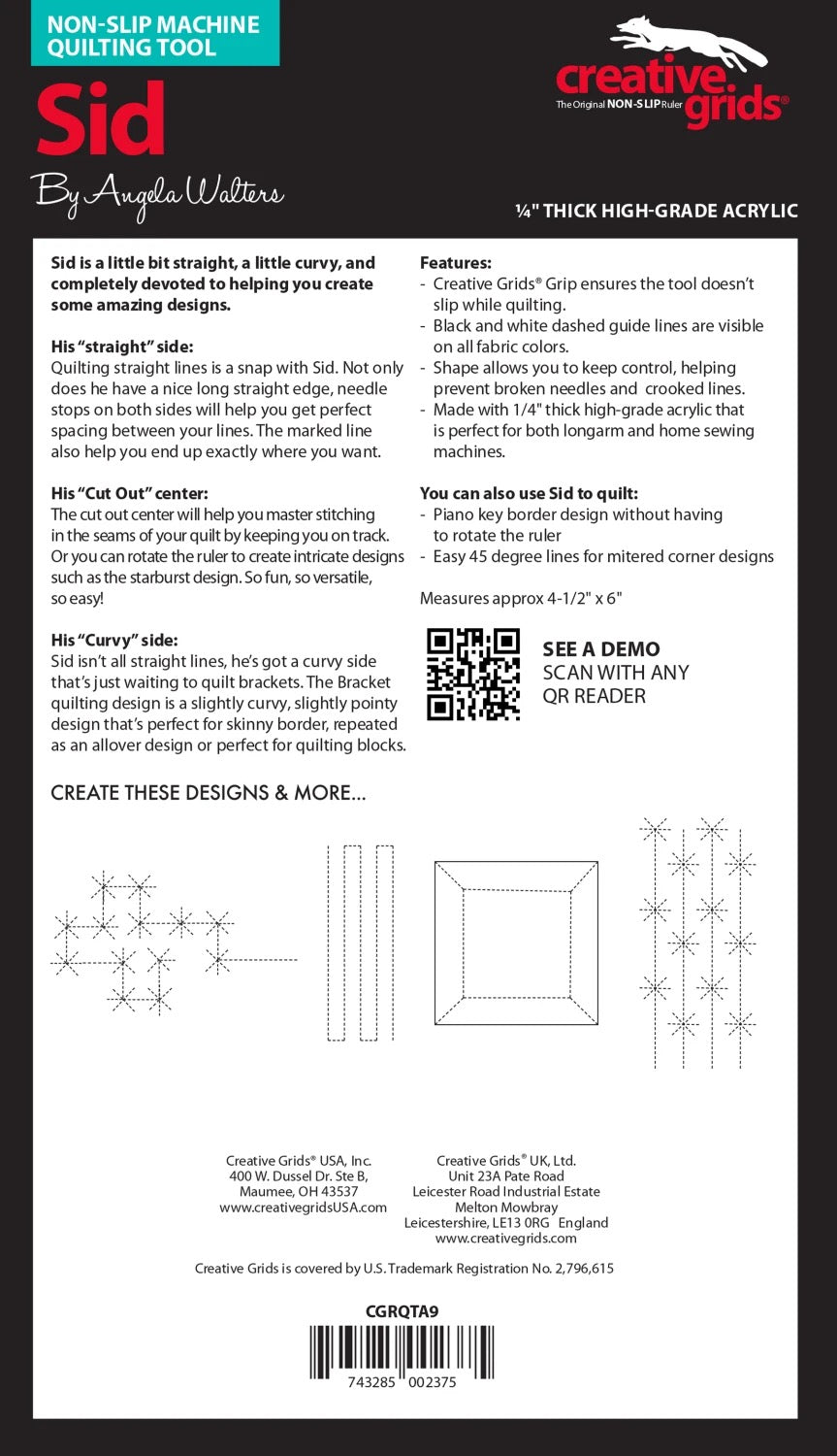 Creative Grids® Machine Quilting Tool Sid