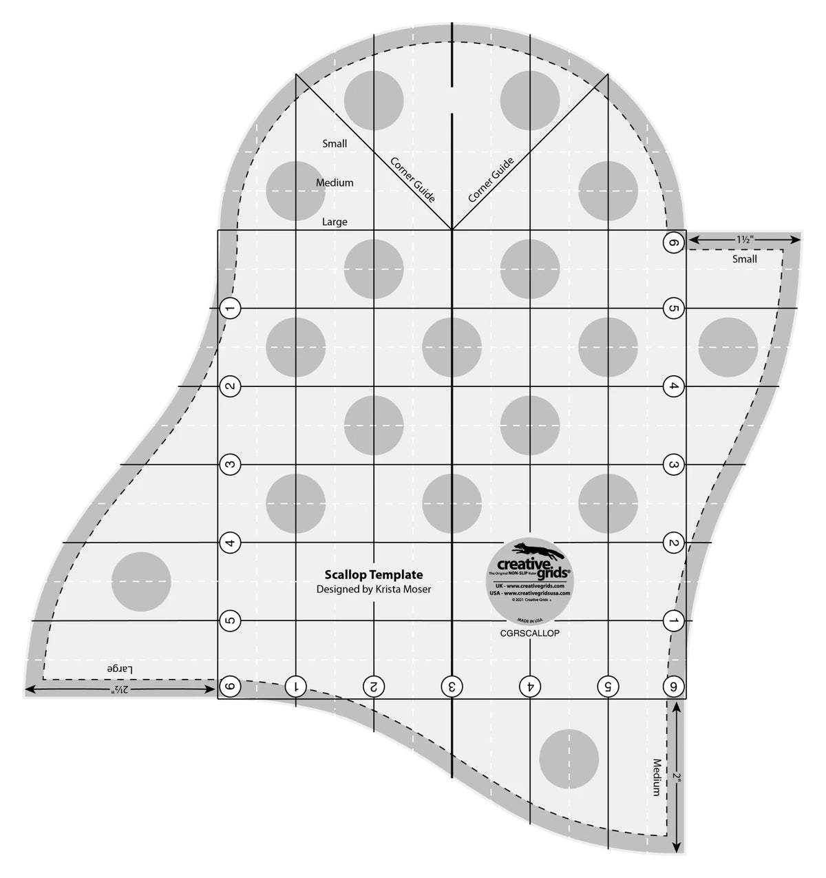 Creative Grids® Quilt Ruler Scallop Template