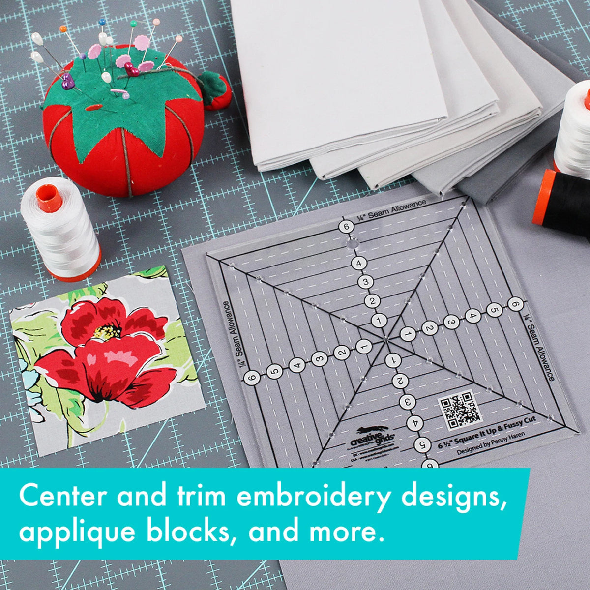 Creative Grids® Quilt Ruler 6-1/2in Square It Up or Fussy Cut Square