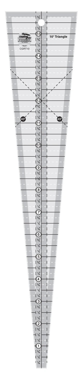 Creative Grids® Quilt Ruler 10 Degree Triangle