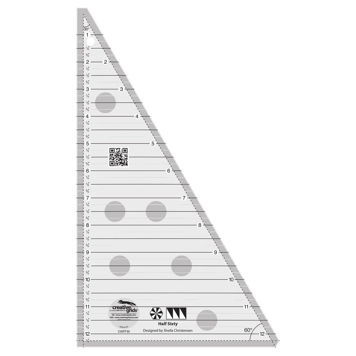 Creative Grids® Quilt Ruler Half Sixty Triangle