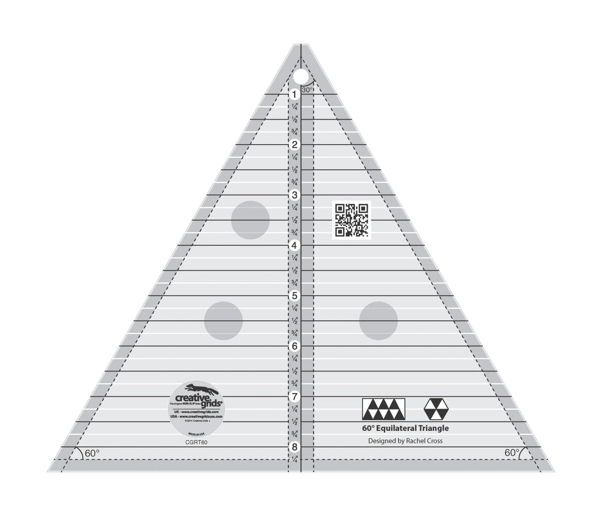 Creative Grids® Quilt Ruler 60 Degree 8-1/2in Triangle