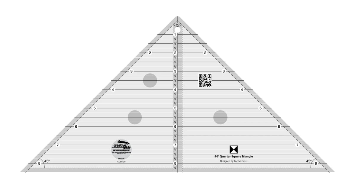 Creative Grids® Quilt Ruler 90 Degree Quarter-Square Triangle