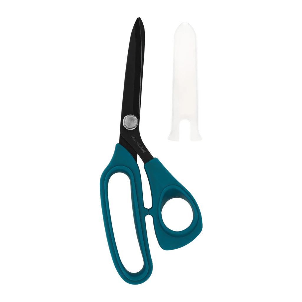 Perfect Scissors™ Dark Teal 8-1/2in Bent Handle Micro-Serrated Non-Slip Blade
