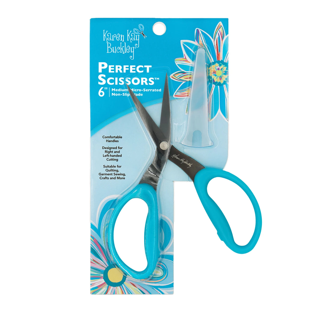 Perfect Scissors™ Blue 6in Medium Micro-Serrated Non-slip Blade