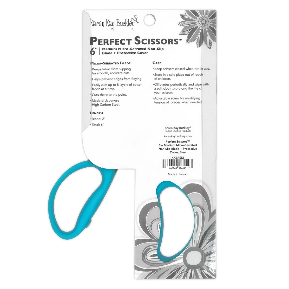 Perfect Scissors™ Blue 6in Medium Micro-Serrated Non-slip Blade