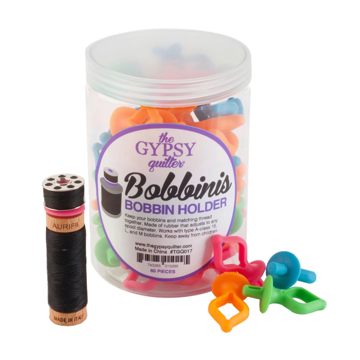 The Gypsy Quilter® Bobbini Bobbin Holders 60pc Jar
