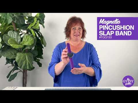 The Gypsy Quilter® Magnetic Pincushion with Slap Band Bracelet Heart Shape