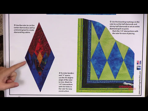 Creative Grids® Quilt Ruler 45 Degree Diamond Dimensions