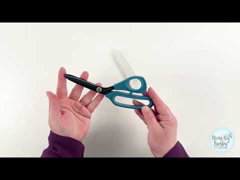 Perfect Scissors™ Dark Teal 8-1/2in Bent Handle Micro-Serrated Non-Slip Blade